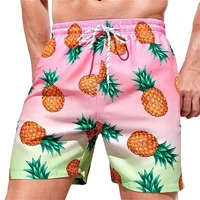 Summer Hawaii New 3D Fruits Print Beach Shorts Palm Trees Graphic Swimming Trunks For Men Fashion Cool Board Shorts Pants Homber 2
