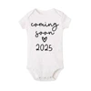 Baby Announcement Coming Soon 2025 Newborn Baby Bodysuits Summer Boys Girls Romper Body Pregnancy Reveal Clothes 2