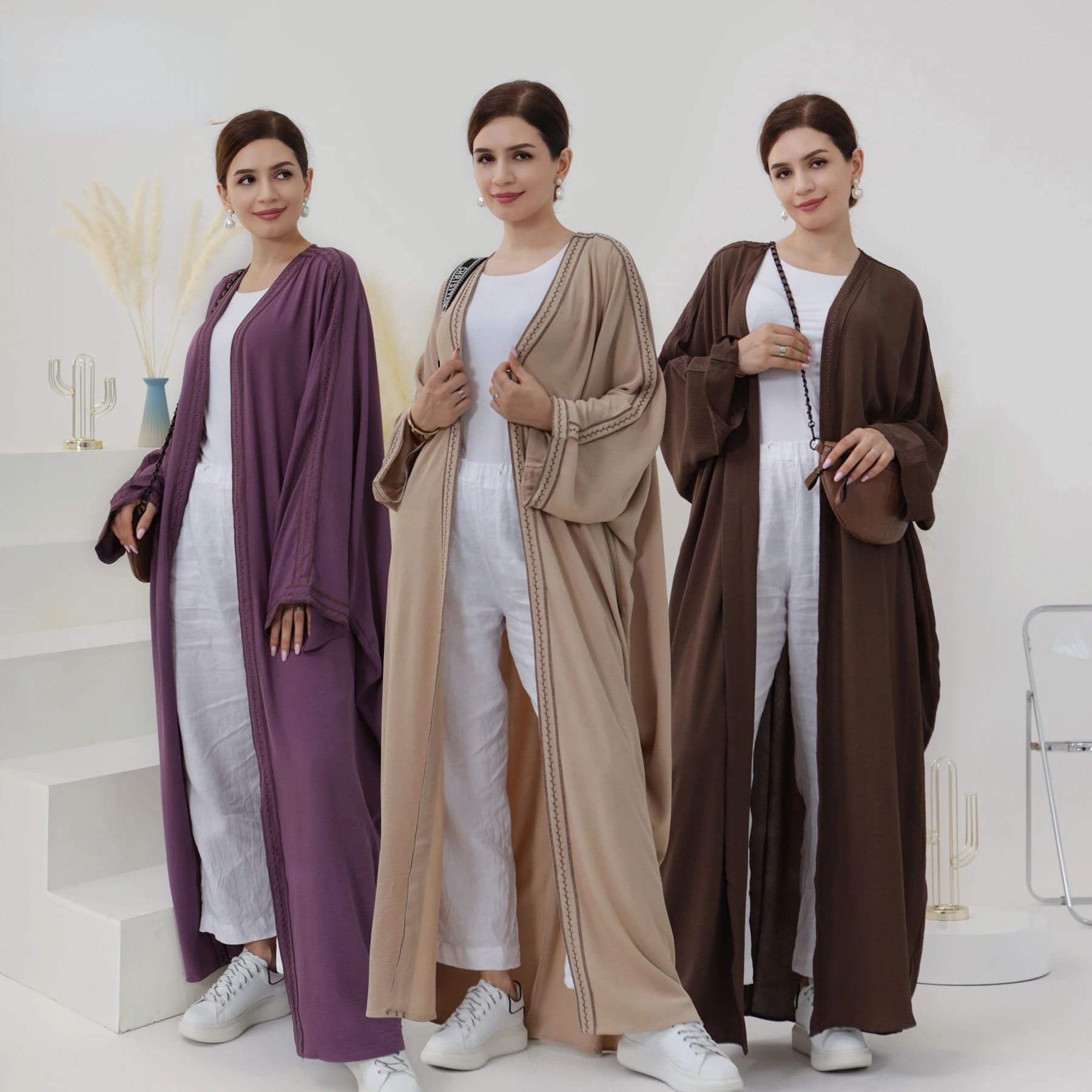 

2023 Embroider Muslim Abaya Elegance Dress Dubai Ramadan Patchwork Casual Loose Robe Moroccan Caftan Dresses for Women Vestidos