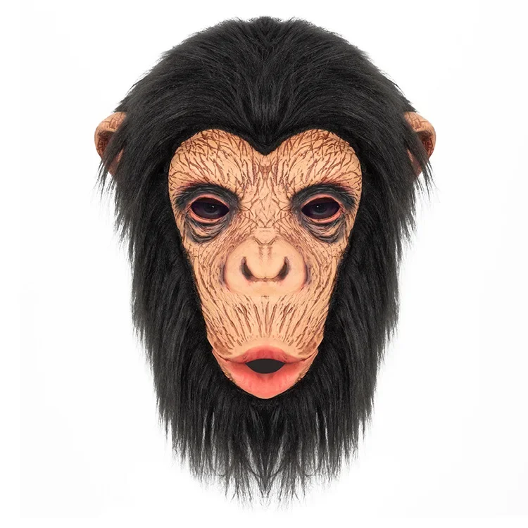 Orangutan latex mask, simulated animal latex head cover, dance COSPLAY mask