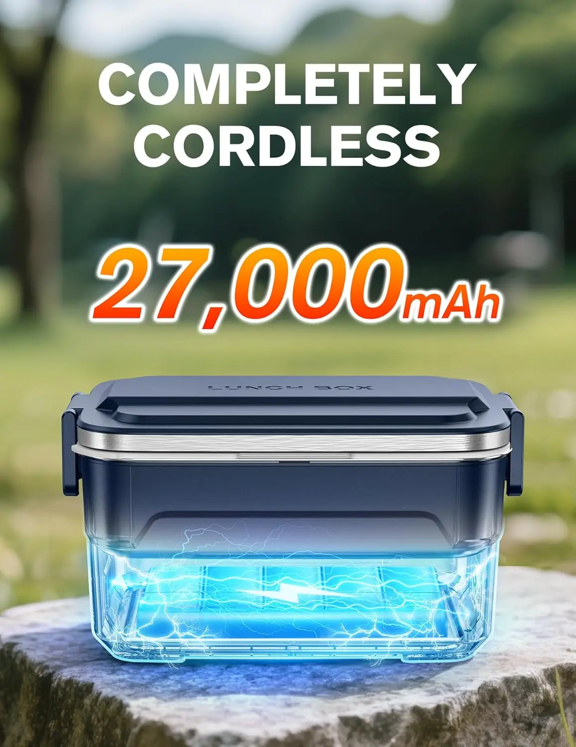 XL 6.3-Cup Cordless Electric Lunch Box for Adults, Heated Lunch Box for Men with Scheduled Heating, Portable Car Food Warmer