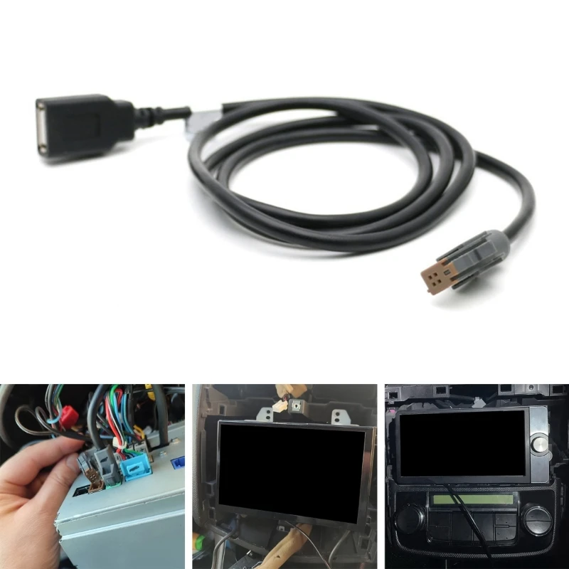 

Auto Aux Audio Input Media Data Wire Plug To USB Adapter Conector Car Audio Receiver for 207 307 308 408 508 RD43 RD45 RD9 CD4