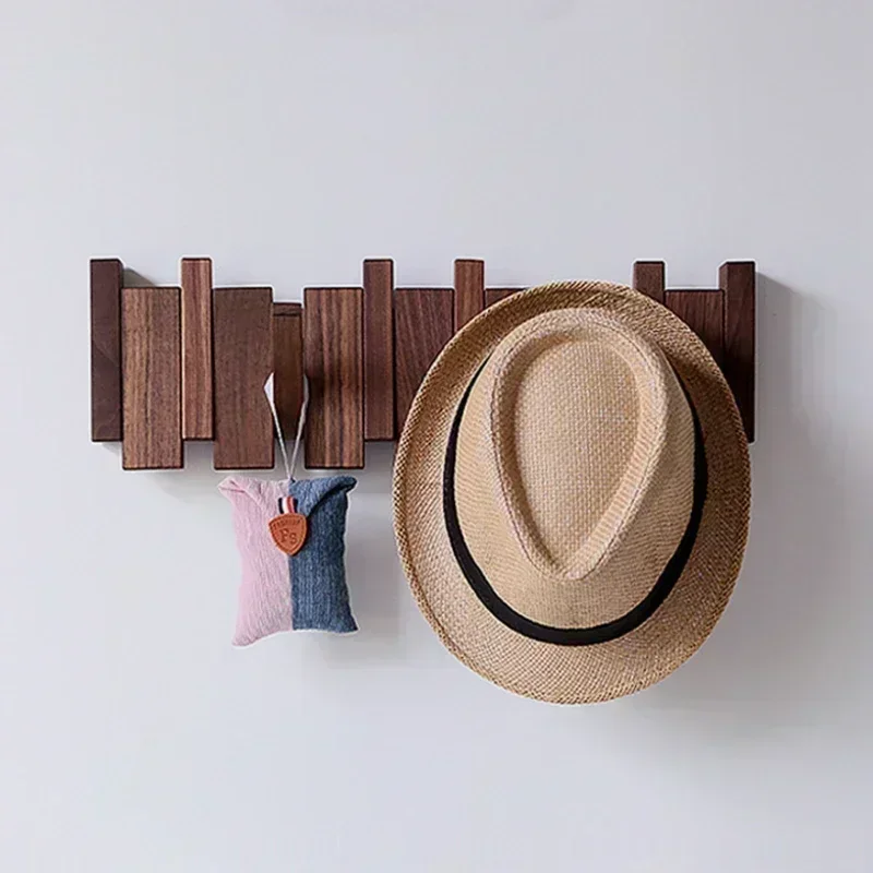 Wooden Coat Racks Wall Mounted Clothes Storage Hanging Hooks Entrance Hall Portable Clothing Hat Bag Scarf Organizers Shelf