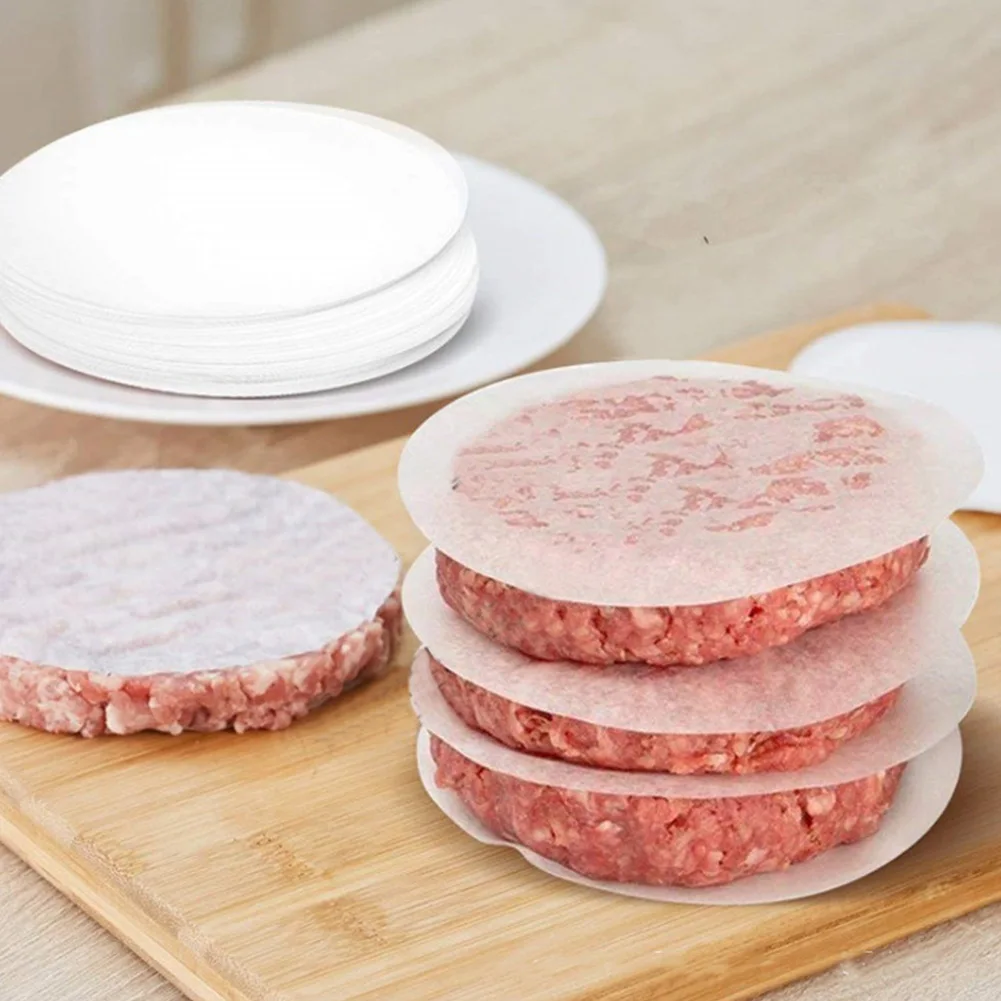 

Baking Paper Hamburger Paper Kitchen Accessories 12cm/4.72\\\\\\\" 500pcs Non Stick Paper White Patty Maker Wax Papers