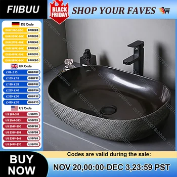 อ่างล้างหน้าเซรามิกวินเทจสำหรับห้องน้ำ อ่างล้างหน้าแบบวางบนเคาน์เตอร์ อ่างล้างหน้าดีไซน์ศิลปะ มีหลายแบบให้เลือก 1