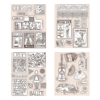 Timbri trasparenti per il 2022 Nuovo Scrapbooking Creazione di carta Bauhaus Design Balletto Timbro Goffratura Carta artigianale Sigilli trasparenti