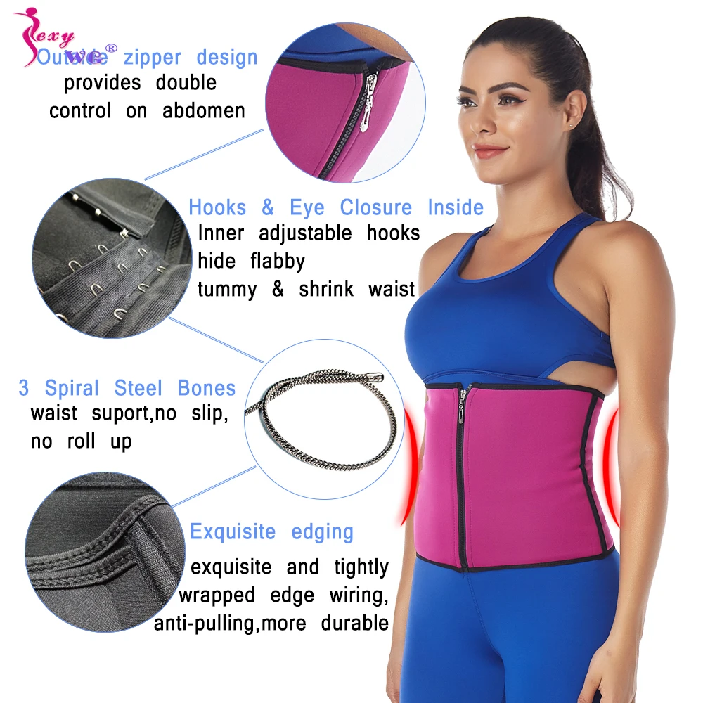 SEXYWG Sweat Belt for Women Waist Trainer Weight Loss Waist Cincher Trimmer Neoprene Girdles Slimming Band Body Shaper Fitness