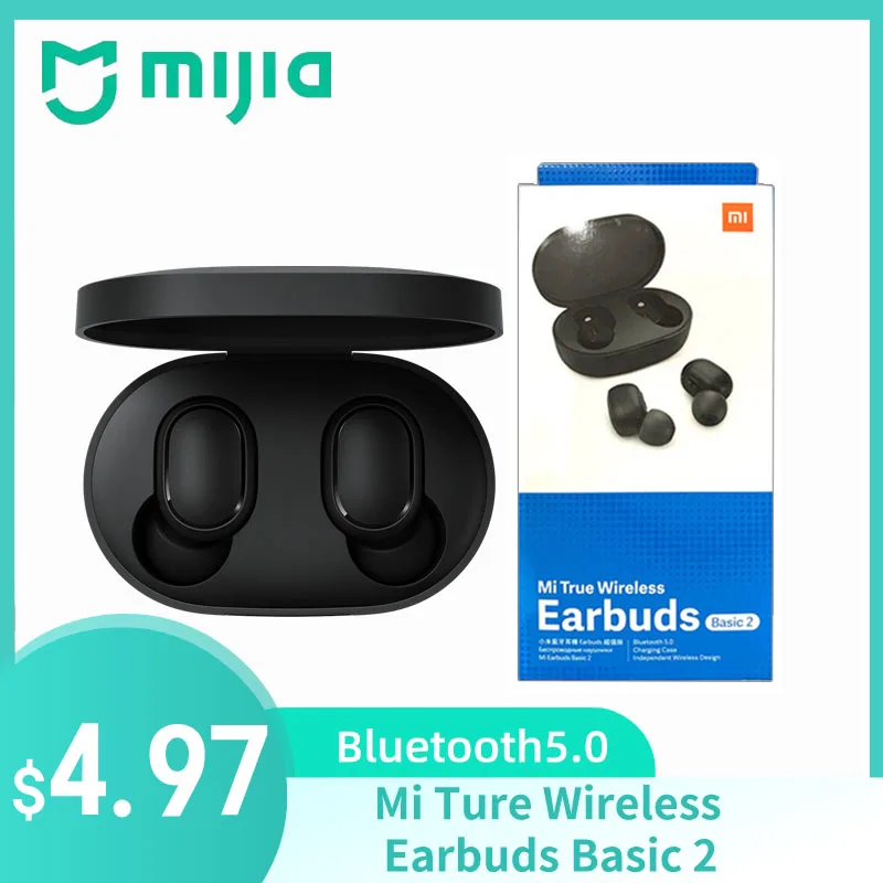 

MIJIA Xiaomi Mi Ture Wireless Earbuds Basic 2 Bluetooth5.0 Earphone Sport Touch Control Headphone Music Running Headset with Mic