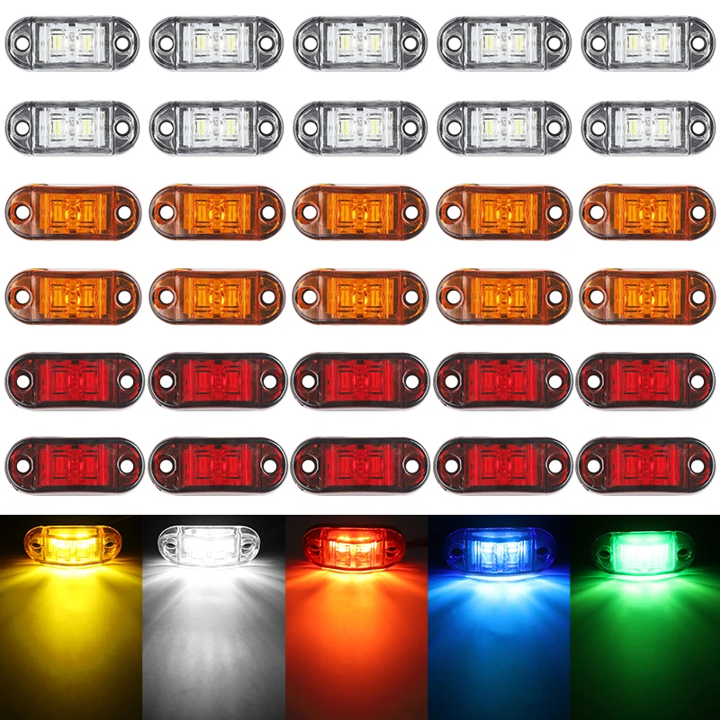 

Warning Light LED Car Goods Diode Light Trailer Truck Orange White Red LED Side Marker Lamp For Car Accessories