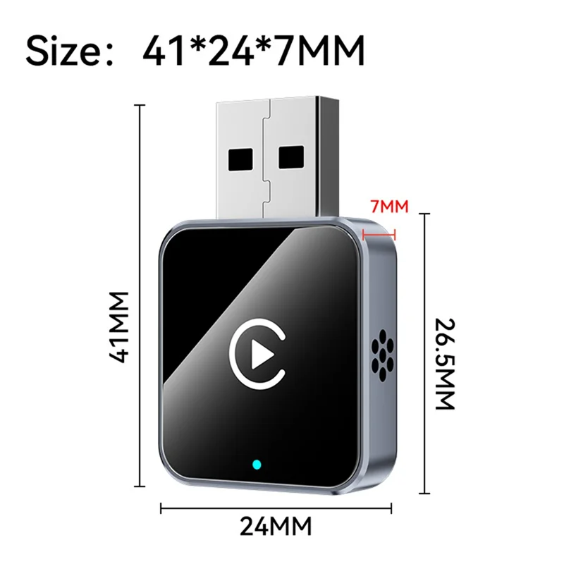 B49C USB 동글 무선 카플레이 2인1 안드로이드 오토 어댑터 AI 스마트 박스 유선 연결 플러그 앤 플레이