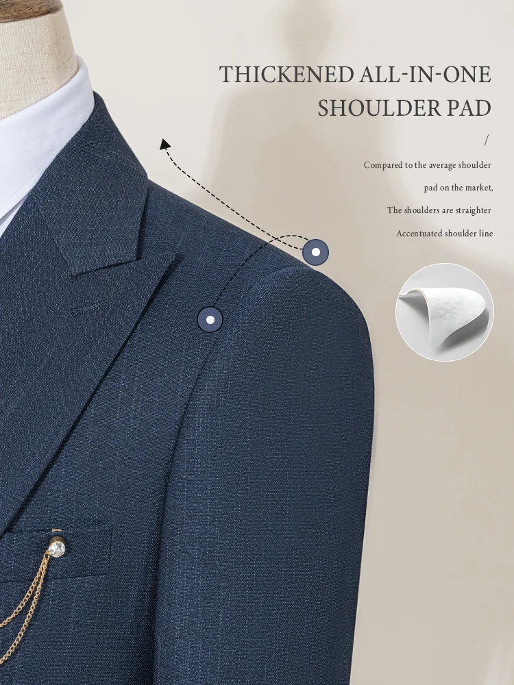 Formal Business Men's Suits Single Breasted Solid Color Slim Fit Suit wedding three-piece For ST Cassy High-end Brand