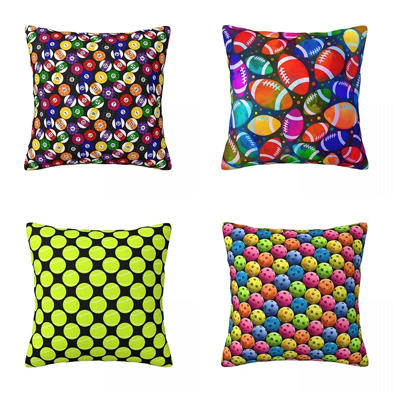 

Customizable Colorful Ball Pillowcase American Football Fun Pillowcase Bedroom Zipper Summer Cover