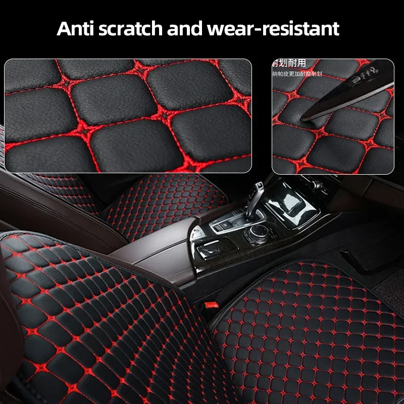 PU 가죽 자동차 시트 커버 범용 시트 쿠션 자동 의자 보호 커버 보관 주머니가있는 자동 보호 패드