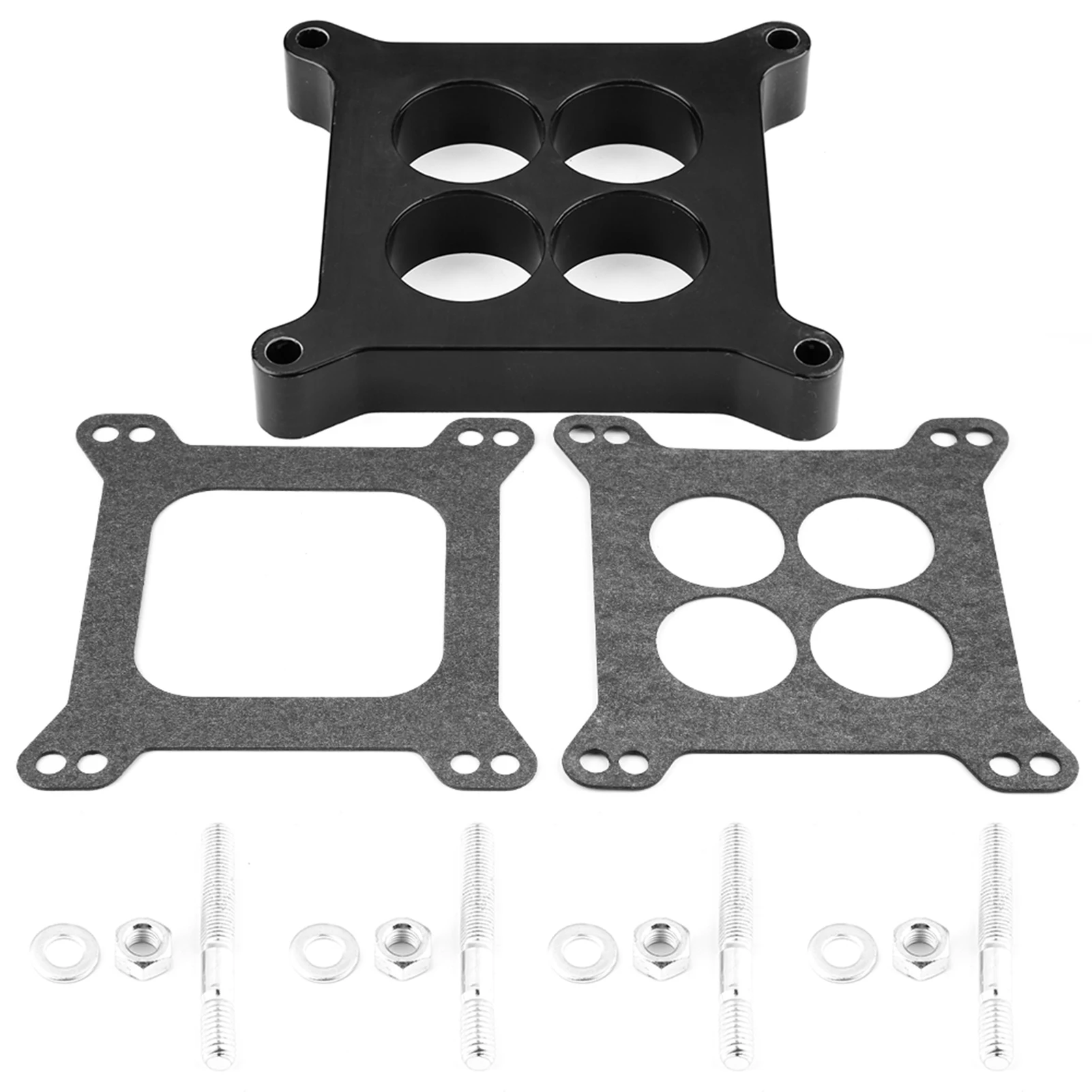 1" Ported Phenolic Carburetor Spacer 4bbl SBC BBC BB Fits For Holley SB Chevy Ford