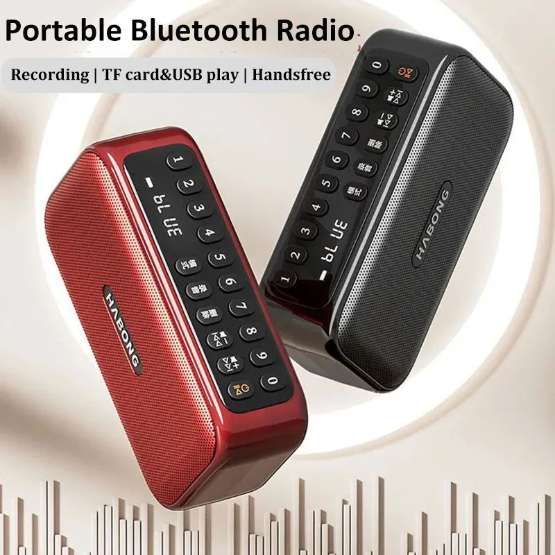Radio Fm Portatile Portatile Ricaricabile Radio Registratore Wireless Bluetooth 5.3 Altoparlante Walkman Heavy Bass Vivavoce Lettore Mp3