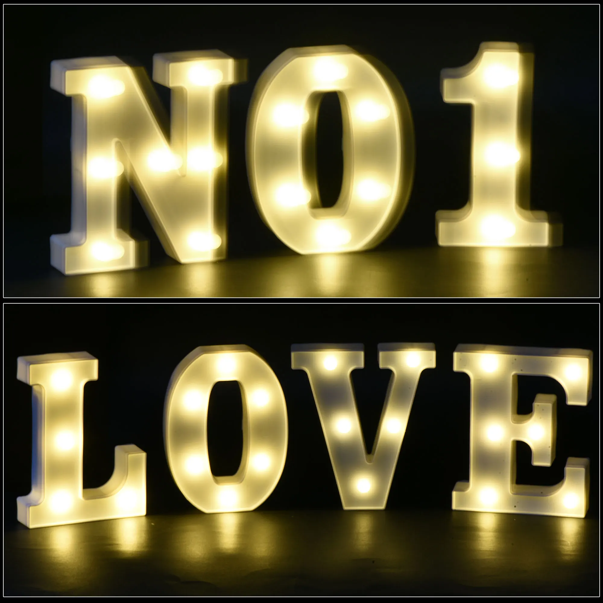 uxcell LED Letter Lights Number Light Battery Powered for Night Light Wedding Birthday Party (White, Number 1)
