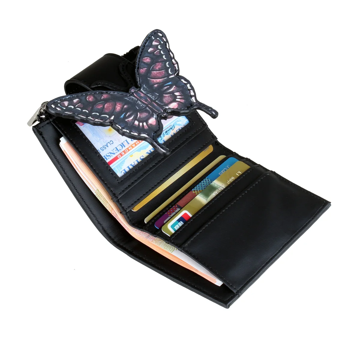 3D Butterfly High Quality Women's Wallet, Personalized Women's Card Clip Coin Wallet