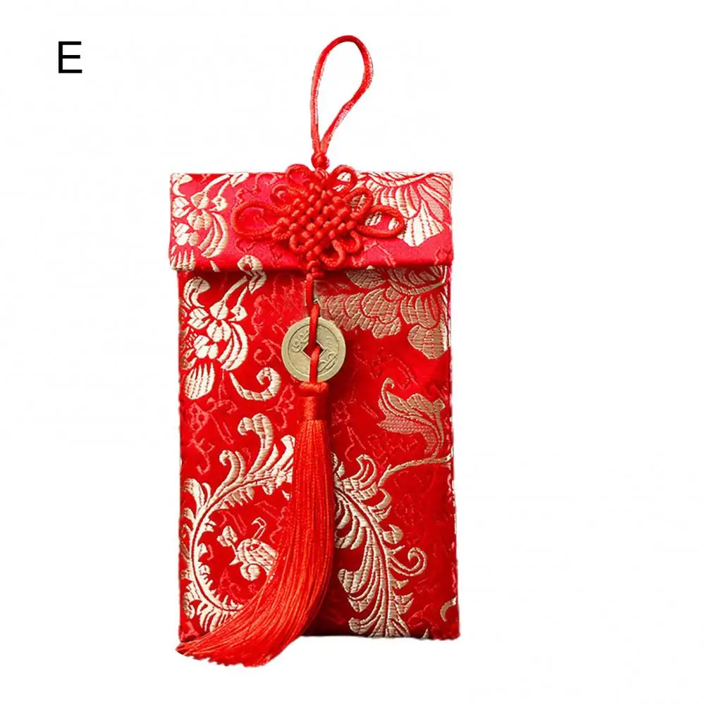 Red Party Supplies Chinese Style Embroidery Design Envelope Lucky Money Bag Party Supplies