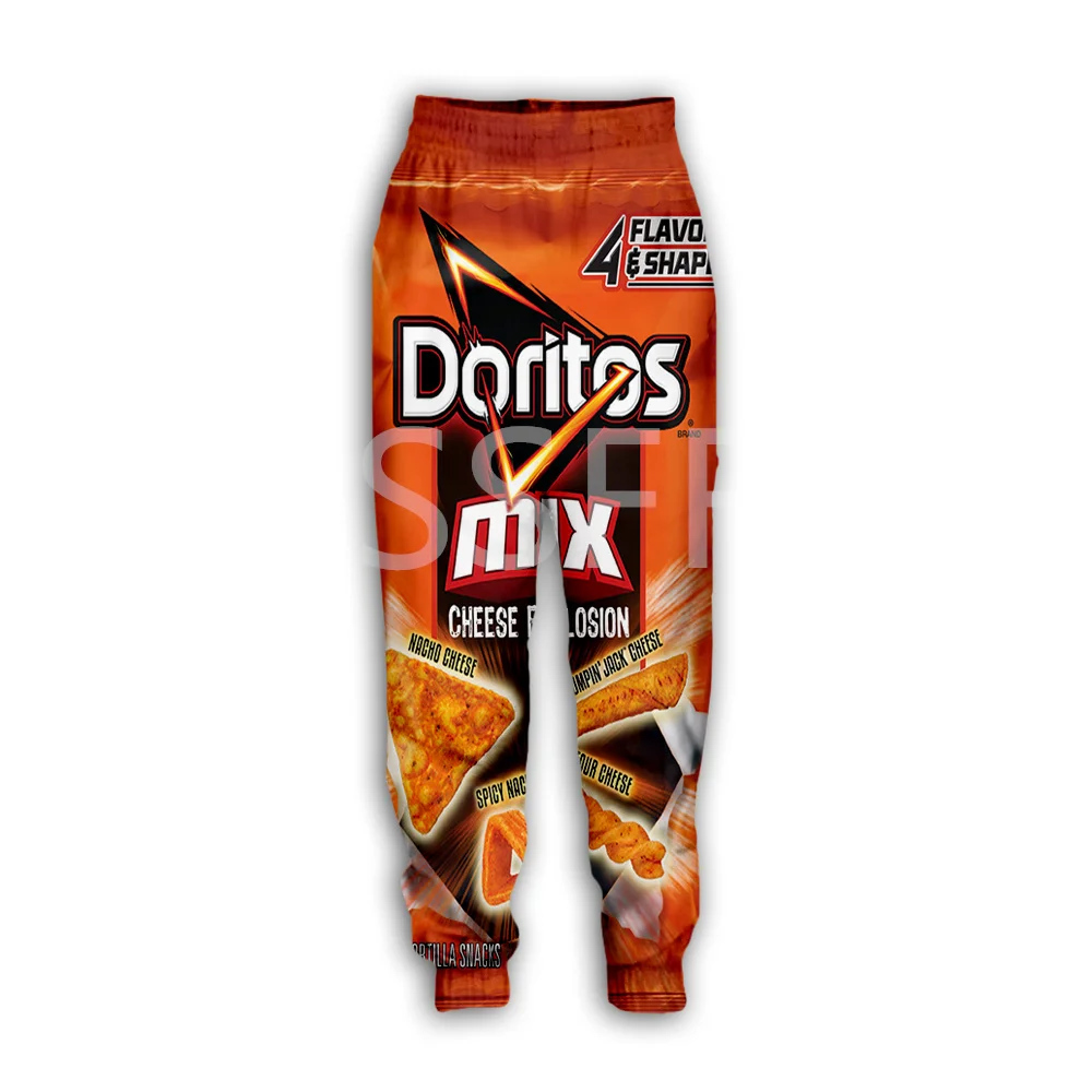 NewFashion Foods Potato Chips Candy Sauce Chocolate Snacks 3DPrint Unisex Streetwear Funny Casual Sweatpants Jogger Trousers X1