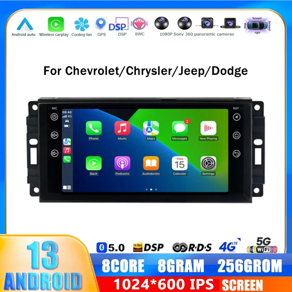 Per Jeep Cherokee Compass Commander Wrangler Caliber Liberty 2009 - 2011 Radio Carplay Car Multimedia Player Stereo