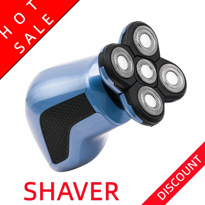 New electric shaver five-head razor bald hair clipper lithium battery multi-functional washing beard knife