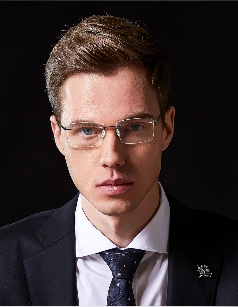 Neue 2022 Randlose Brille Rahmen mit Rezept Angepasst Linsen Formen Flexible Tempel Beine Brillen für Männer Frauen – Detail 3