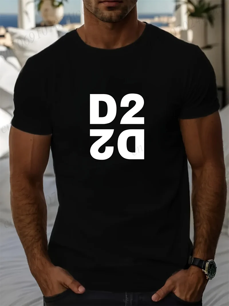 Männer T-shirt mode Street Style Lose Kühle D2 Gedruckt tops tees Sommer Männer t shirt Casual Kurzarm Für Männer kleidung