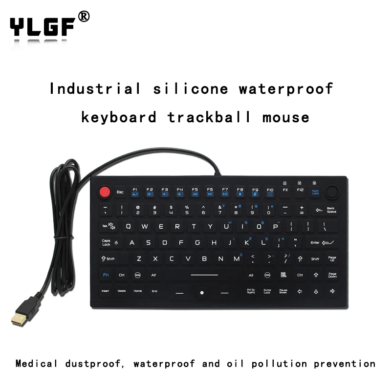 

YLGF HST-X04 Silicone industry mute Keyboard dustproof waterproof oil resistance laboratory equipment on board usable