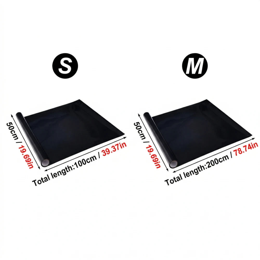Sleek Black Static Cling Aquarium Background - Removable Waterproof PVC Decor Film