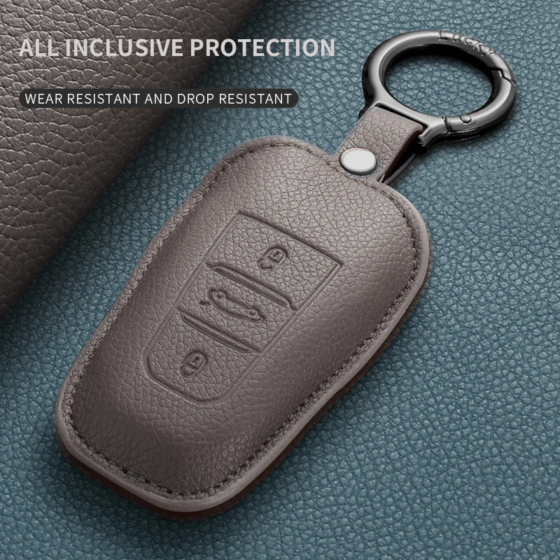 Premium Leather Car Remote Key Case - Anti-Scratch Durable Protective Cover