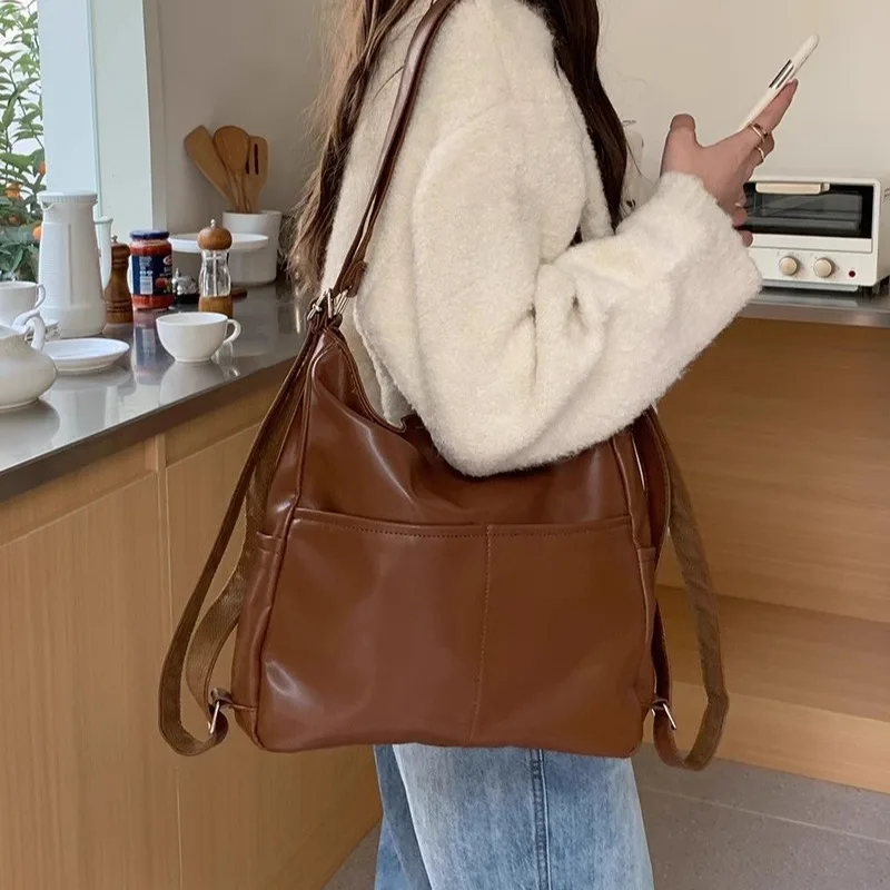 Women's Large Capacity Handbag 3-way Convertible Shoulder Bag Spring New Commuter Backpack