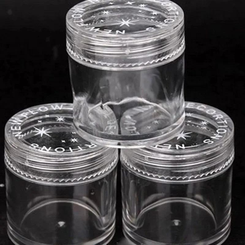 

20/50/100pcs 10Gram Mini Bottle Cosmetic Makeup Empty Box Case Pot Nail Rhinestone Gems Jewelry Container Nail Plastic Bottles
