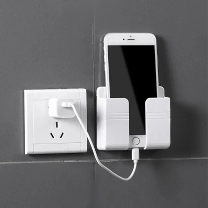 

Multifunctional Mobile Phone Holder Wall Storage Shelf Organizer Rack Bathroom Kitchen Items Stander Self-adhesive Storage