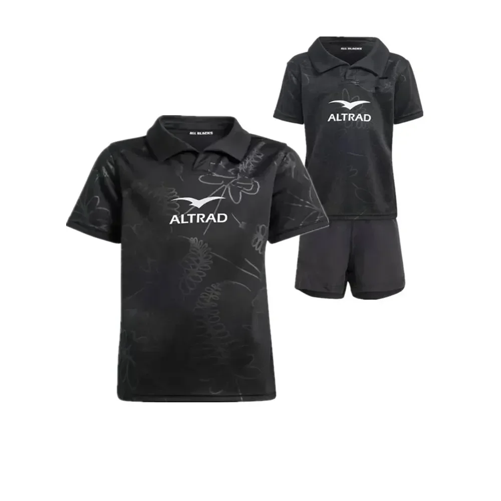 20024 New Zealand All Blacks Rugby Jersey Kids-Men's Size: S-5XL（Print Name Number）