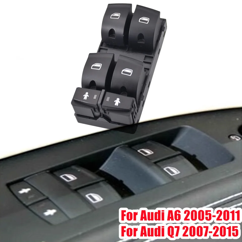 Lot De 4 Boutons Lève-vitre Pour Audi A6 C6 - Conducteur Et Passager Avant/arrière - Neuf