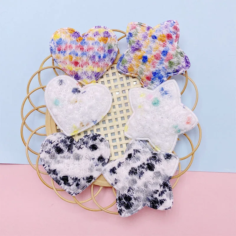30Pcs Bunte Stern Herz Gepolsterte Applikation Für kinder Stirnband Haar Clip Zubehör Tuch Hüte Dekoration Patches – Detail 3