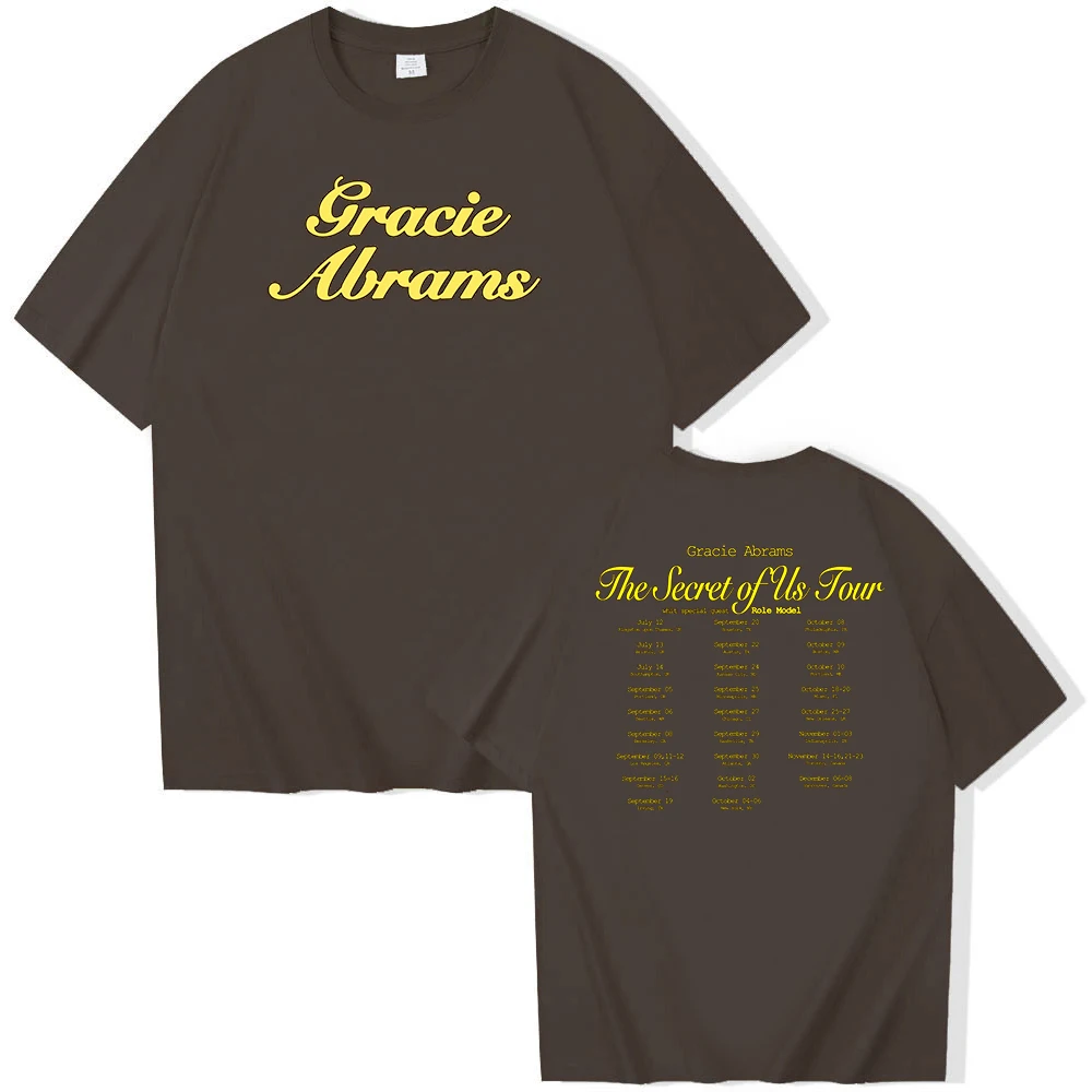 Gracie Abrams The Secret of Us Tour 2024 T-shirt O-Neck Short Sleeve Shirts Fans Gift 5