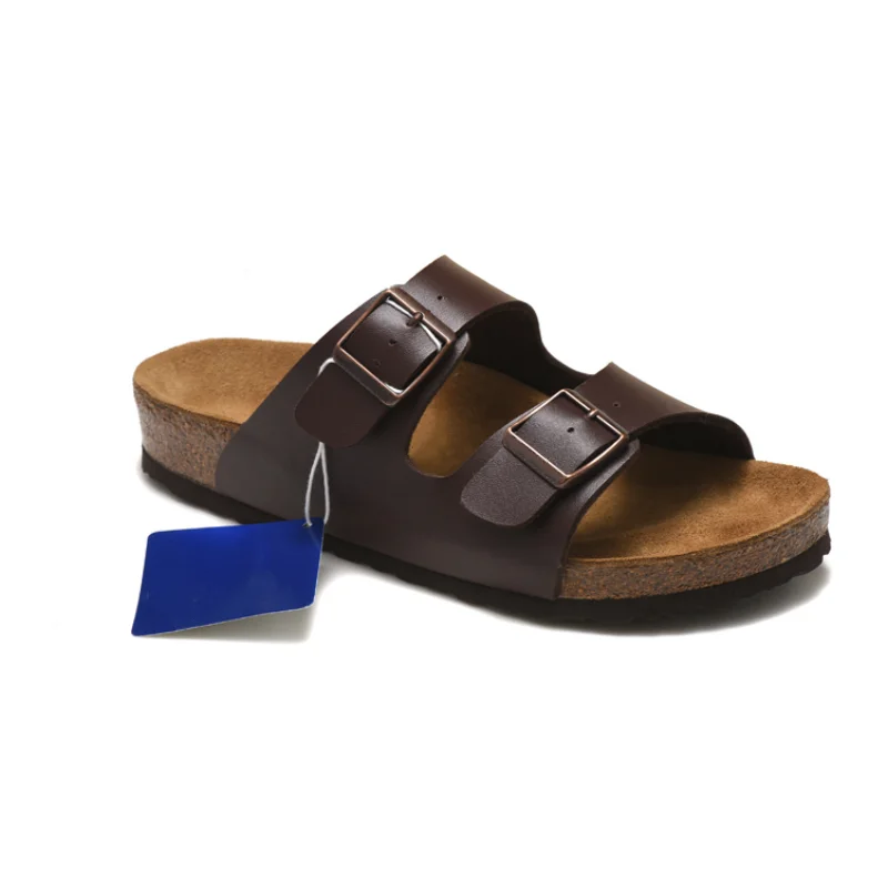 Summer Birken Women Slipper Arizona Sandals Outdoor Flats Casual Shoes Fashion Leather Buckle Beach Cork Slipper Man Flip-flops