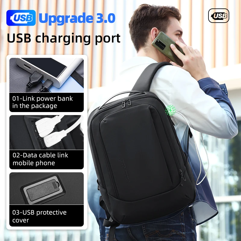 FENRUIEN 2022 Summer New Light Outdoor Travel Bag Multi-compartment Large-capacity Charging Waterproof 15.6-inch Laptop Bag 3