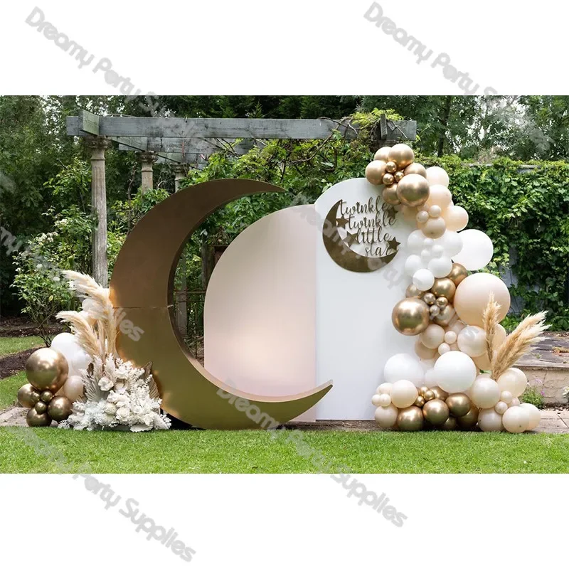 

106pcs Beige White Balloon Arch Garland Kit Sand Happy Birthday Decoration Girl/Boy Moon Star Gold Globos Baptism Party Supplies