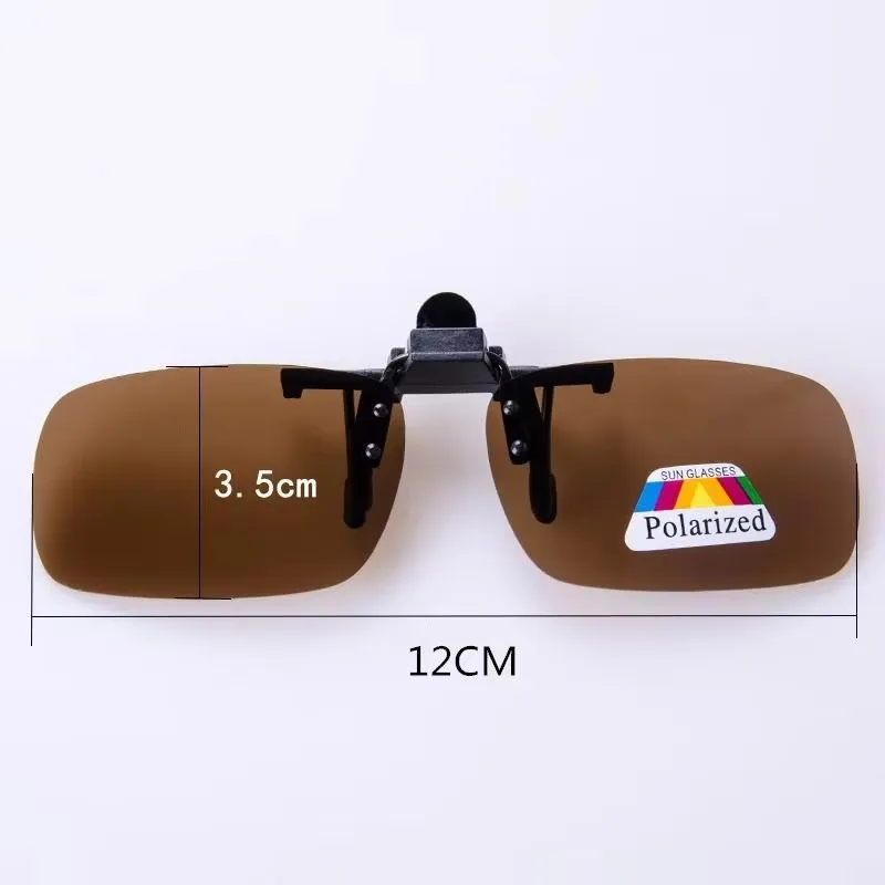 Men Polarized Flip up Clip on Fishing Sunglasses for Driving Night Vision Yellow Women Square Sun Glasses with Clips