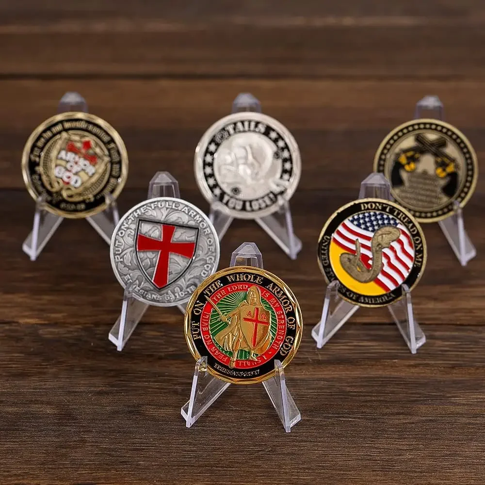 Coin Display Easel Holder Acrylic Stands Small Rack 5/10/20Pcs For Display Collection Capsule Challenge Coin Medal Frame Photo