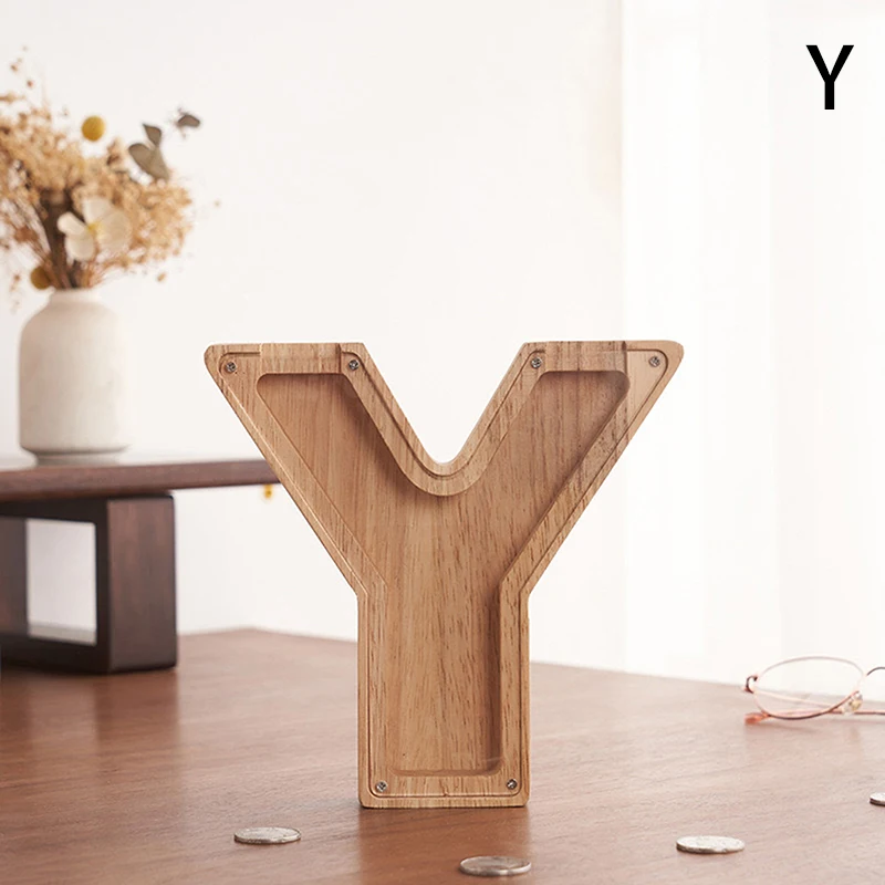 26 Salvadanaio con lettere dell'alfabeto, salvadanaio in legno, scatola di risparmio con lettere, ornamento da scrivania, decorazione per la casa, lavoretti per bambini_voghion.com