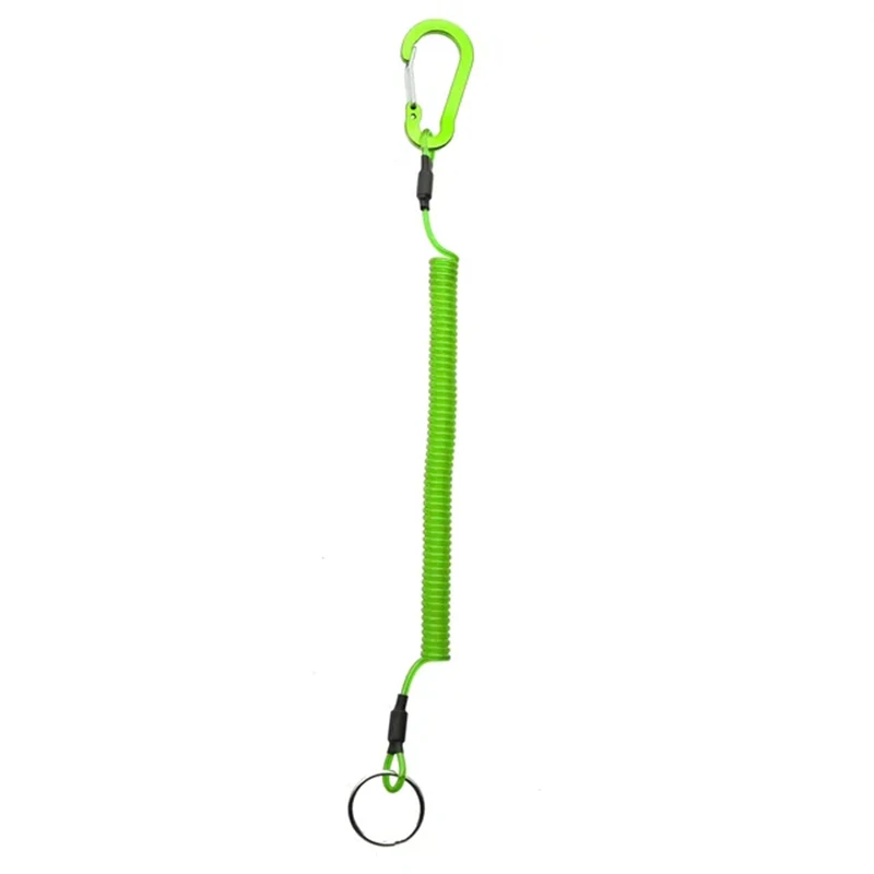 Enhanced Elastic Coil Keychain Lanyard with Lockable Tether and Fashionable Wire Design