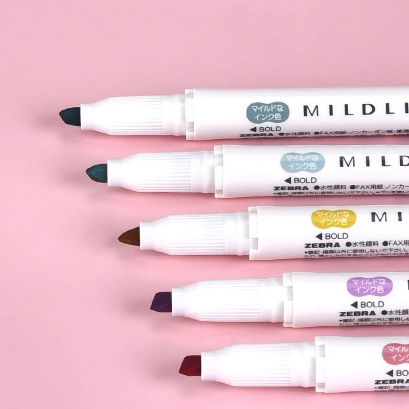 1pc Zebra WKT7 Mildliner Highlighter Full 40 Colors Broad Fine Dual Head subrayadores fluorescentes Marker Japanese Stationery 3