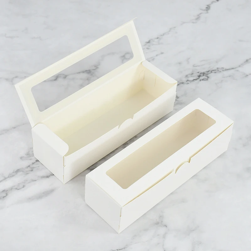 5/10 Stück rechteckige Fensterbox aus weißem Kraftpapier für Süßigkeiten, Kekse, Geschenkverpackung, Papierbox für Hochzeit, Geburtstag, Party, Gastgeschenke, Boxen, Zubehör – Detail 11