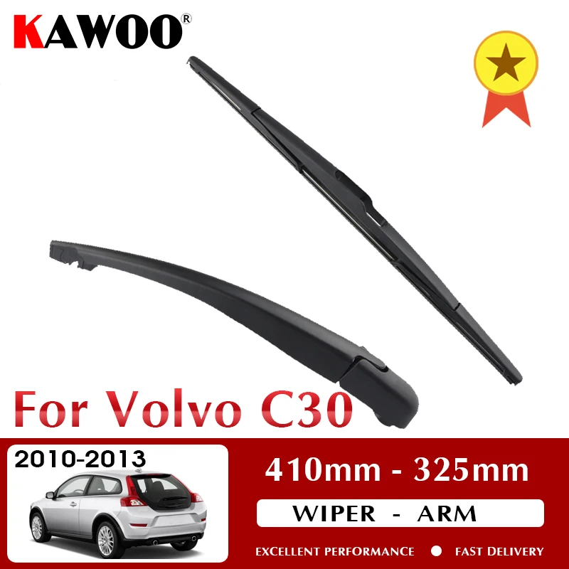 

KAWOO Car Rear Wiper Blade Blades Back Window Wipers Arm For VOLVO C30 Hatchback (2010-2013) 410mm Auto Windscreen Blade