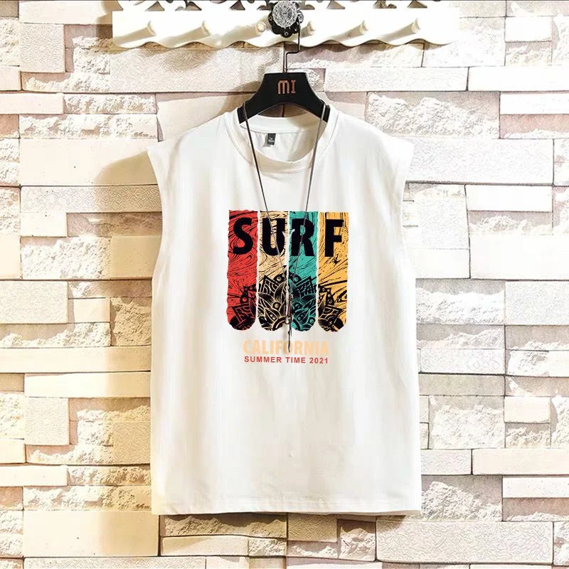 

Summer Sports Men's Tank Top Sweetheart Sweetheart Loose Sleeveless New Cotton Trendy Sports Bottom Outwear