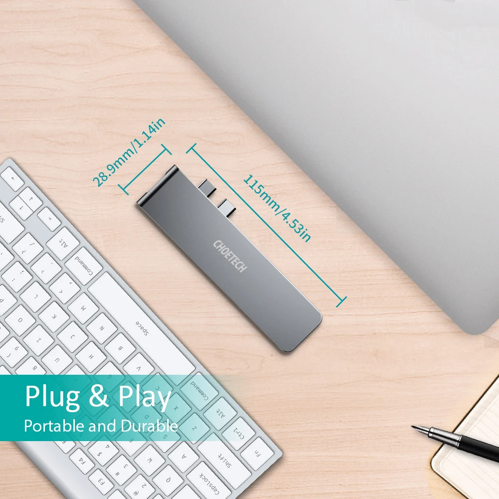 KSTOP 7-in-2 USB C Docking Station MacBook Adapter Dongle Type C Docking Station USB-C 3.0 Hub 4K@30Hz HDMI-Compatible PD 100W