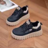 2024 Spring New Soft soled Sports Style Women's Versatile Board Shoes Thick soled Height Increasing Fashionable Casual Shoes 5
